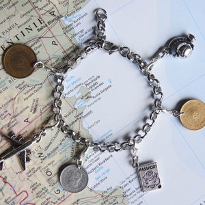 Chile coin charm 2 different designs made of original coins from Chile travel charm wanderlust gift image 3