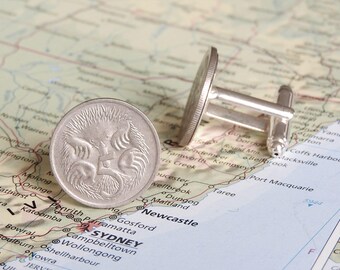 Australia Coin Cufflinks | Handmade Genuine Coin Jewelry | Native Wildlife Design | Unique Nature Gift for Him