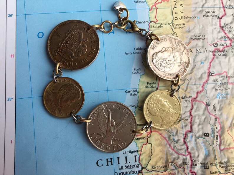 South America Chile coin bracelet made of original coins
