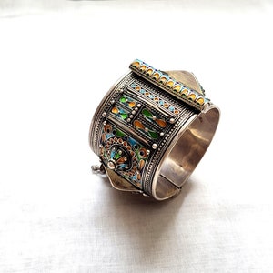 Bracelet Manchette Vintage En Argent 925 - Artisanat Kabyle Grand Kabylie (Beni Yenni, Tizi) - Années 80