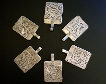 Morocco - Vintage set of 6 Berber silver pendants for making pendants or necklaces