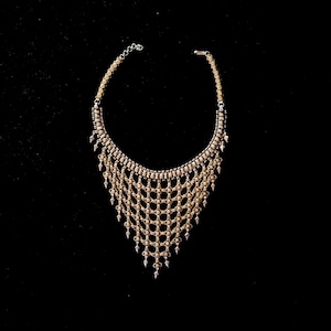 INDIA silver choker waterfall necklace
