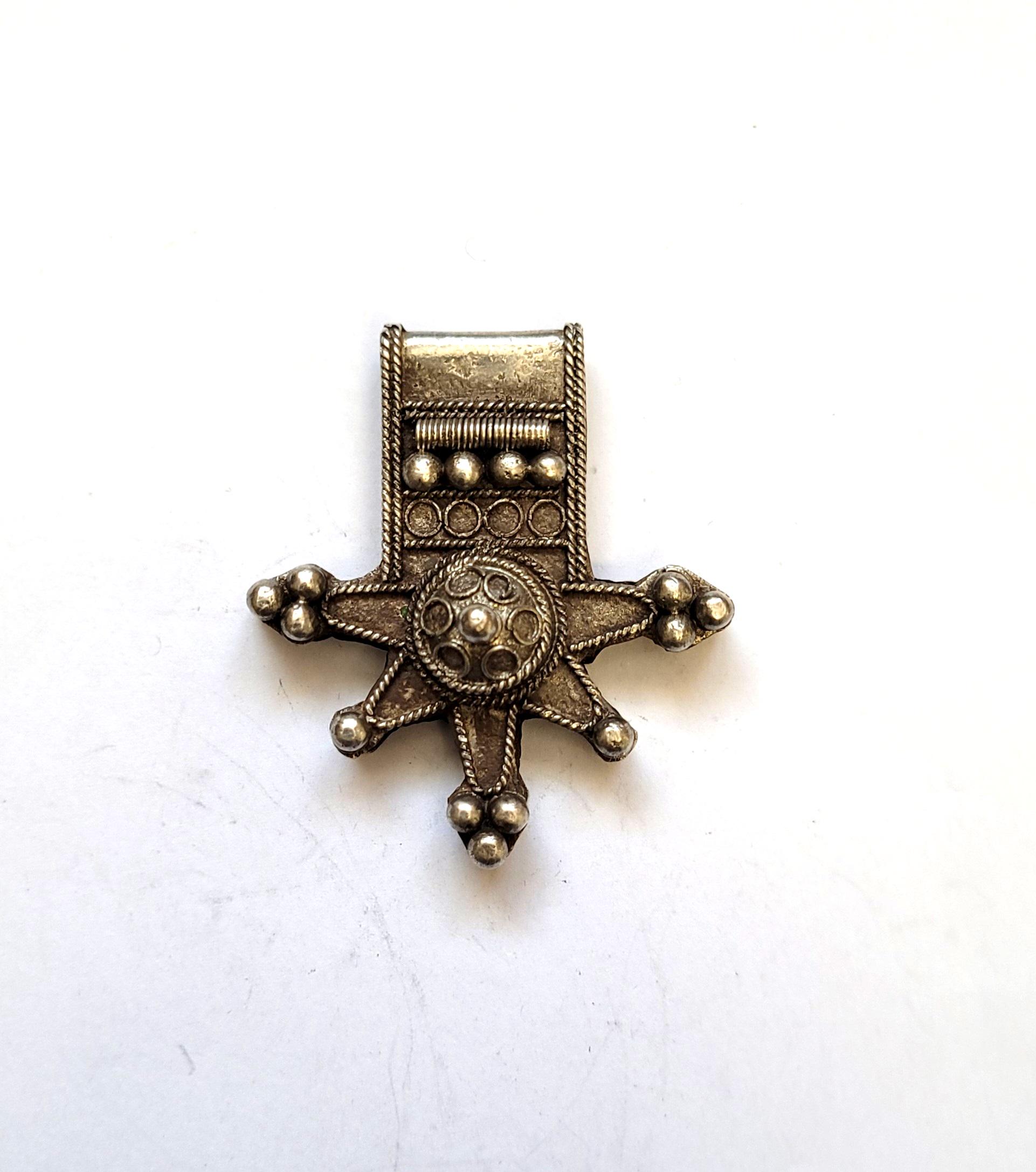Pendentif Croix Du Sud En Acier - 5 Cm - Collier Religion, Mauritanie - Neuf Sans Emballage