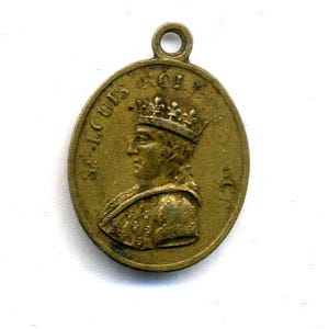 Rare Medal Saint Louis King of France - Saint Genevieve 1800&#39;s