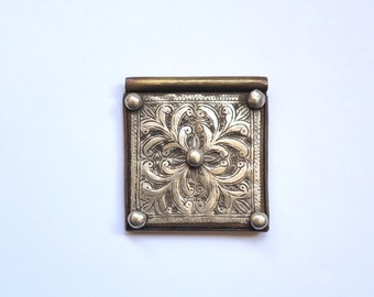 KITAB amulet in silver and copper from Mauritania for necklace Engraving on the reverse