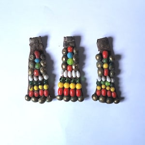 Antique Vintage AMULETTE / TALISMAN Lucky charm - Leather – Vintage beads – Sahara - TIDIKELT - Algeria
