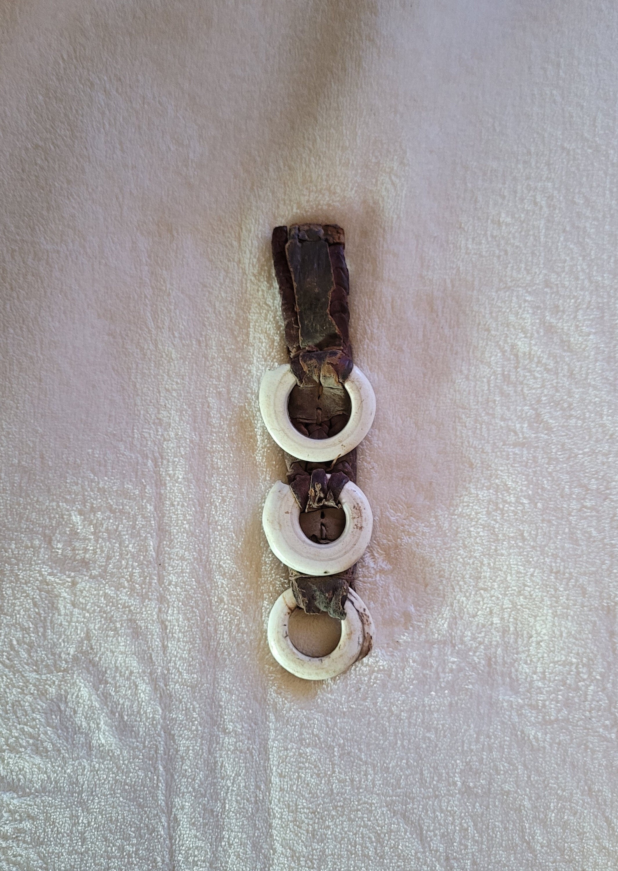 Ancien Talisman en Cuir - Touareg Coquillages Algérie