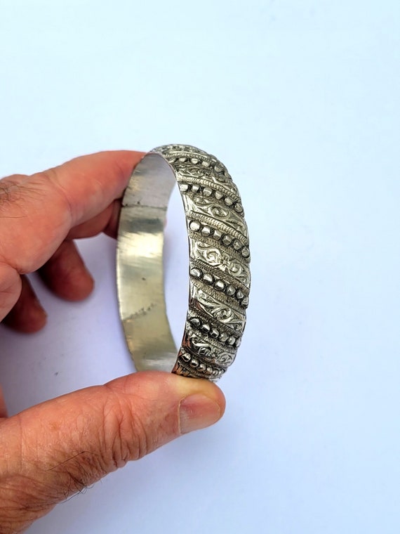 Rare old Berber silver bracelet – Granulation - Mo