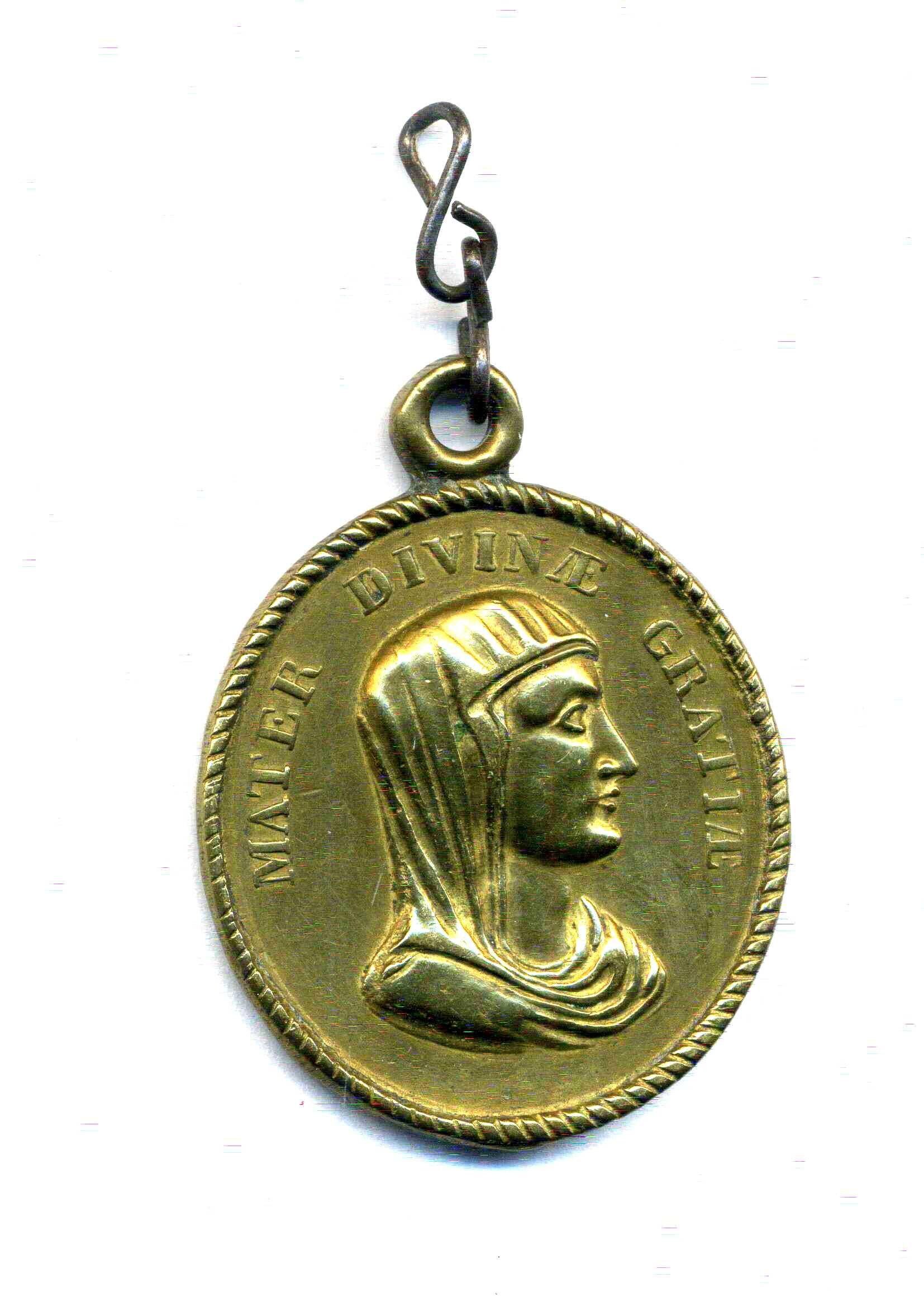 Rare Salvator Mundi Mater Divinae Christ gilded bronze medal