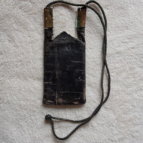 Tuareg Talisman - “Agadez” Silver Cross Amulet on old leather - shops Niger