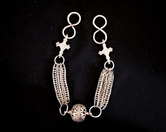 Collier Chaîne En Argent Massif Martelé - Style Rihanna, Ancien, 57 G