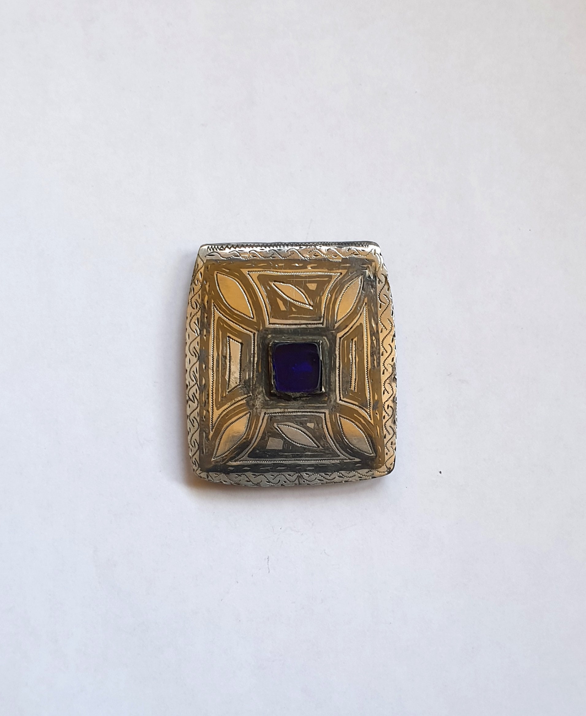 Maroc - Amulette Hirz ou Herz Talisman en Argent et Nielle Ida ou Nadif Sud Maroc