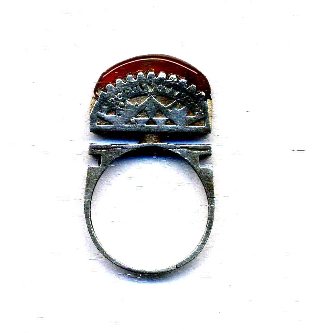Bague Argent 925 Motif Masque Africain - Taille 59 - Occasion Très Bon état - Bijou Ethnique