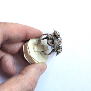 Antique – vintage Berber ring in silver, enamel and ancient coins in pendants – Morocco