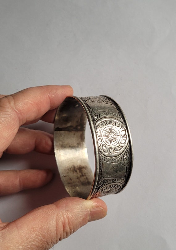 Bracelet Manchette Femme Argent - Fait Main Marocain Berbère - Cadeau Idéal