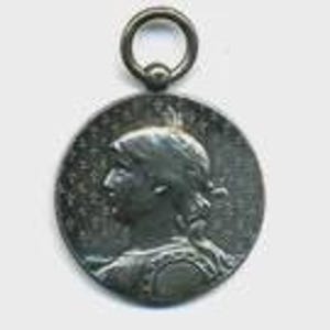 Religiöse Medaille Jeanne d&#39;Arc aus Silber, signiert L. Chalin Paris