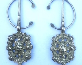 Morocco - old Silver Pair Fibulae - TIZERZAI - Region, flowers, Essaouira South Morocco –