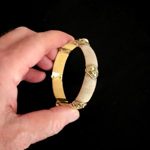 Rare gold washed Sterling Silver Hinged Bracelet - Mauritania