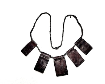Talisman collier d’amulettes en cuir Rare – TOUAREG. Pendentifs protecteur portes-bonheur