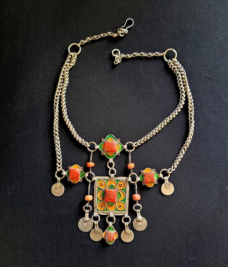 Collier Berbère Ftto En Argent Et Pierres Naturelles - Artisanat Du Maroc Neuf Avec étiquettes