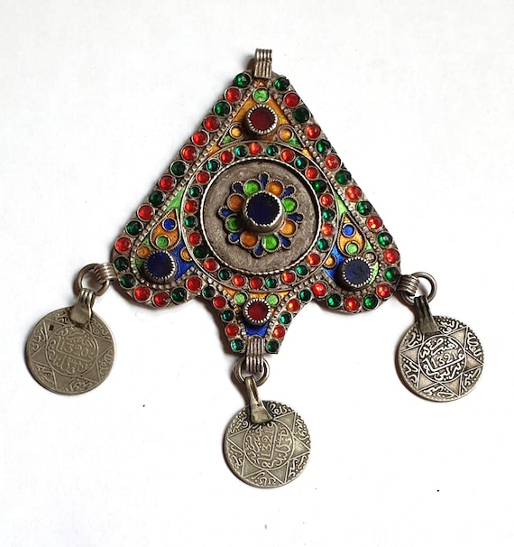 Morocco - Pendants in silver, enamel, glass beads… - image 2