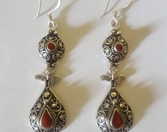 Maroc – Paire de boucles d'oreilles mauresque en argent