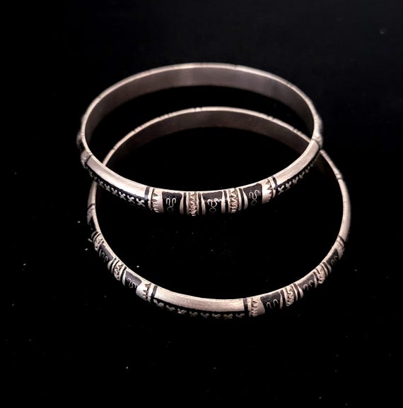 Pair of Tuareg Silver Bangle Bracelets – Mauritania - Etsy