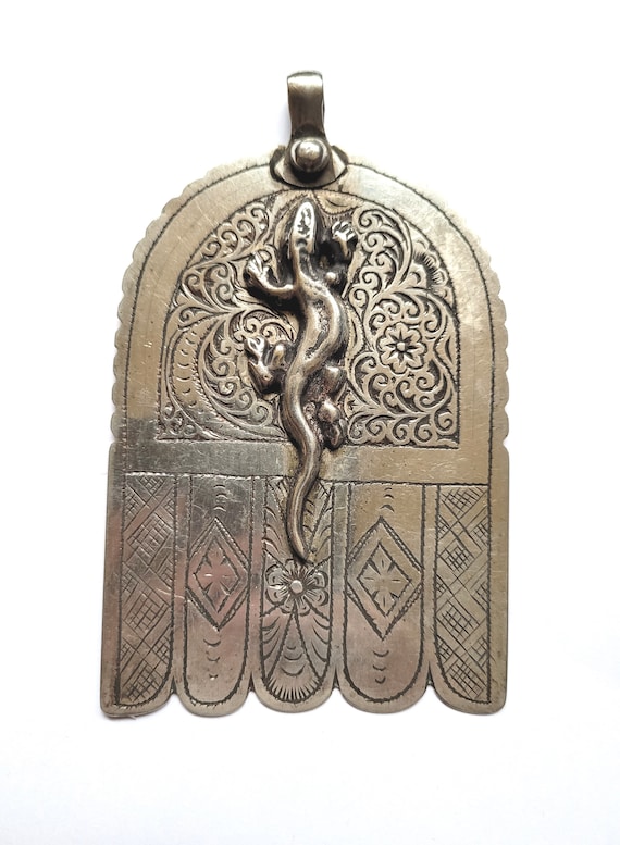 Morocco - Hand of Fatima with Salamander - Silver… - image 2