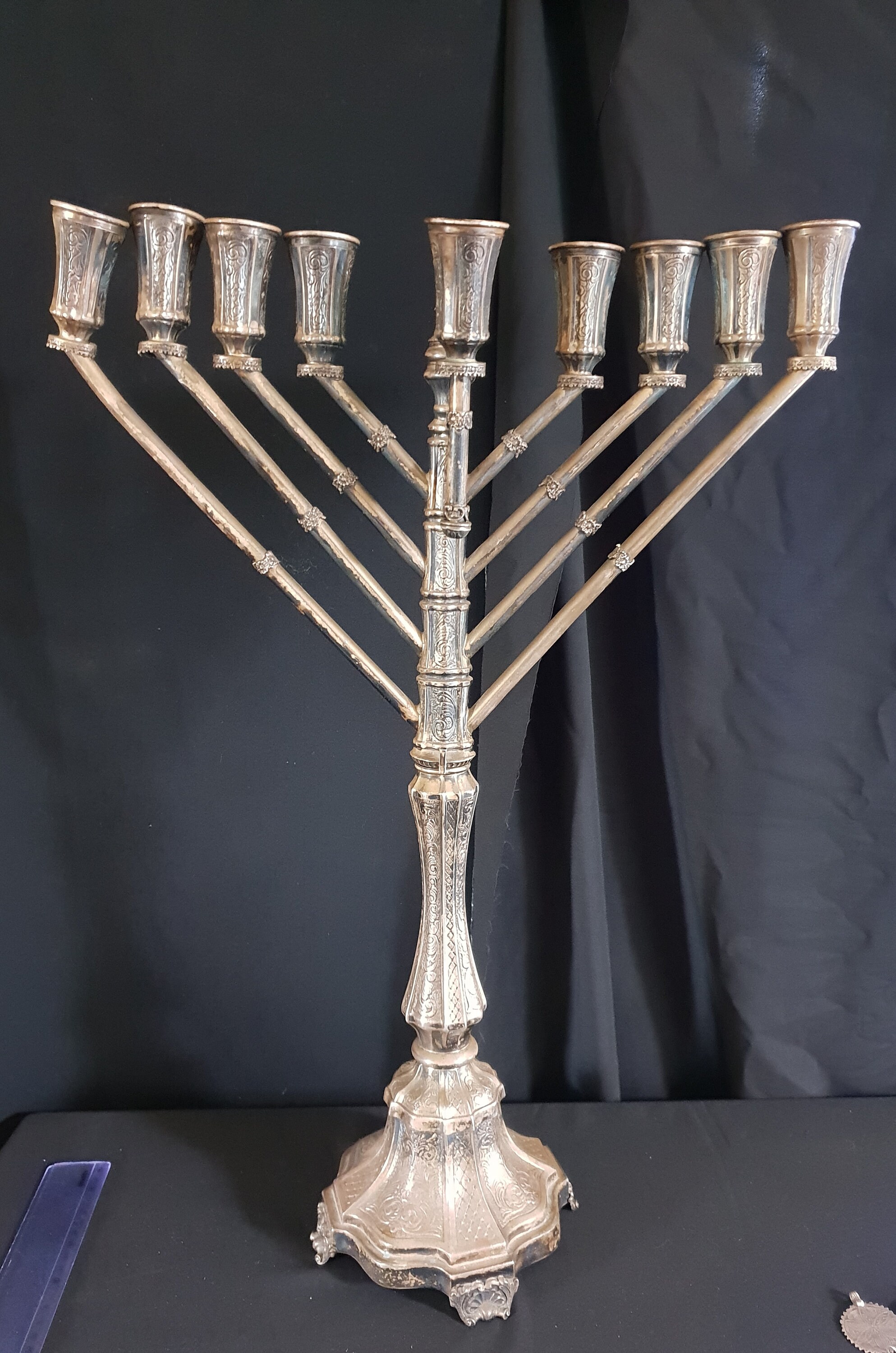 Judaica - Magnifique Hanukkah Menorah | Hanukkia en Argent 925/1000
