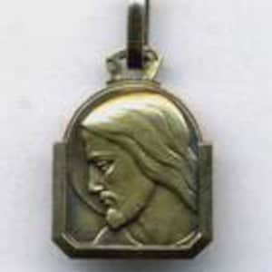 Catholic Silver Vermeil Medal Religious Antique Pendant Medallion The Holy Christ