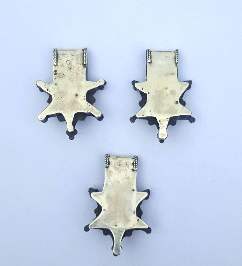 Morocco Lot of 3 crosses Boghdad in silver and enamel for necklace southern Morocco image 2