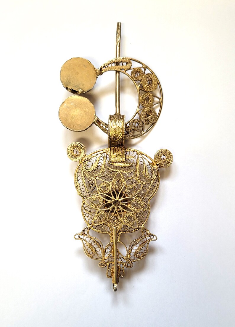 Tunisian Fibula in Silver and Gilding – Filigree - Jewish Art - Djerba ...