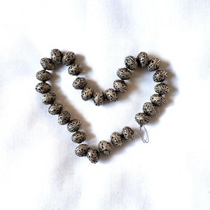 String of 30 silver beads - Separators - Spacers - For making necklace