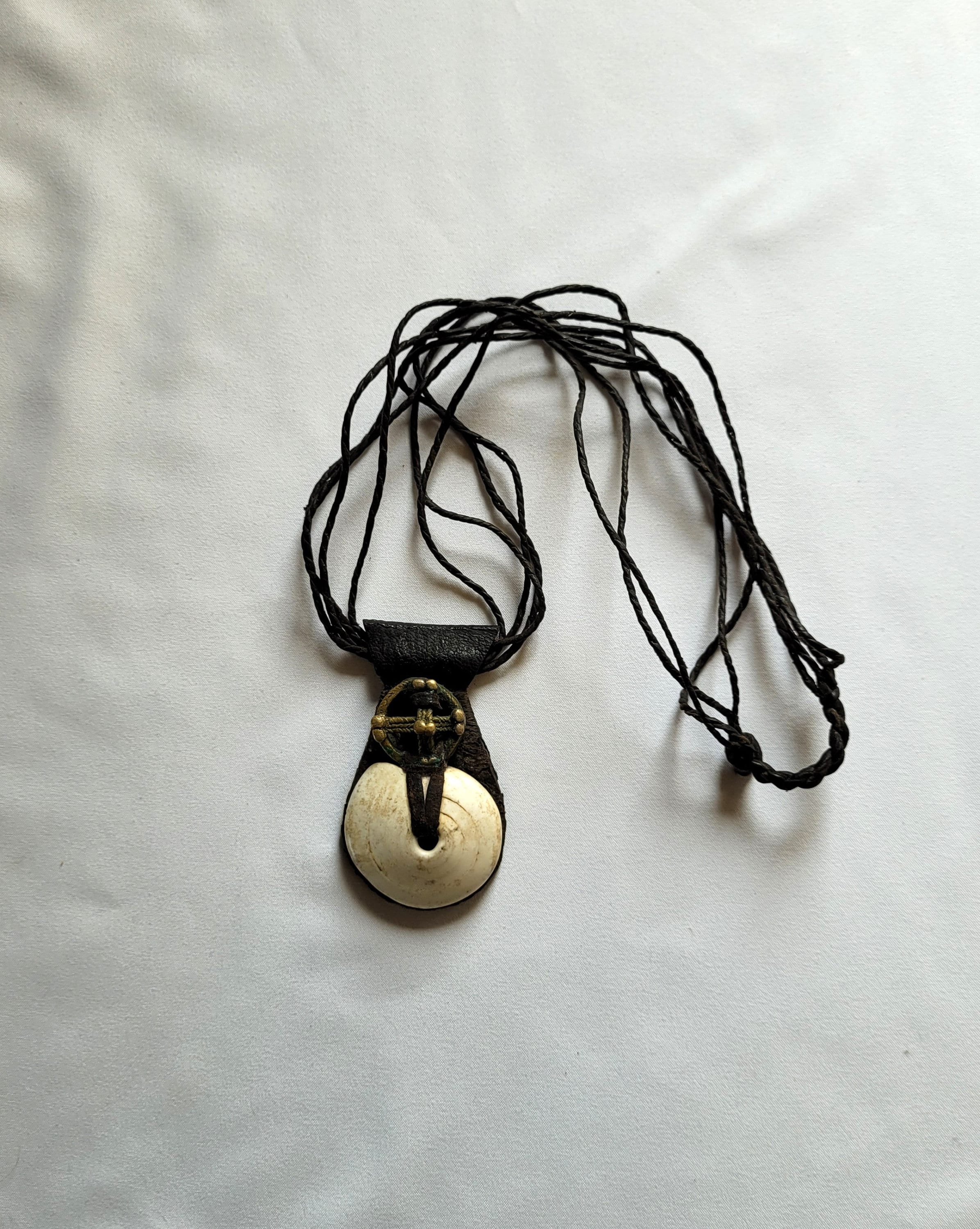 Talisman Necklace – Good Luck Amulet - Shell – Leather