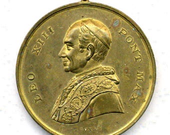 Medalha Papal Leão XIII Pont Max Roma São Pedro e Paulo Apostasi