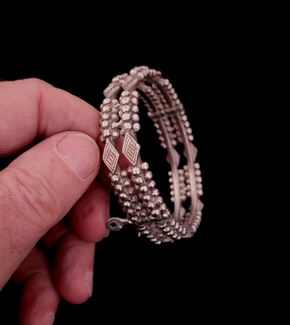 Bracelet Articulé En Argent Sterling Années 1900 (début 20e Siècle) - Bijou Vintage - Occasion