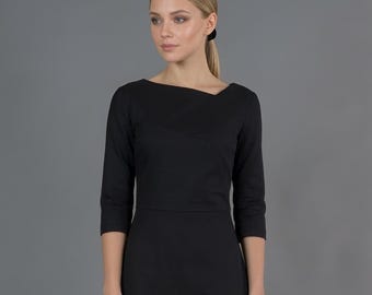 Ann Taylor Adorable Black Long Sleeve Sweater Dress