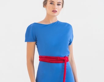 Robe crayon asymétrique, robe d'invité de cocktail Wiggle, robe de soirée midi, robes d'affaires pour femmes, robe professionnelle TAVROVSKA