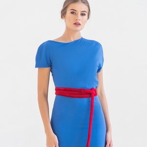 Asymmetrical pencil dress, Wiggle Cocktail Wedding guest dress, Midi Party dress,Business dresses for women, Professional dress TAVROVSKA