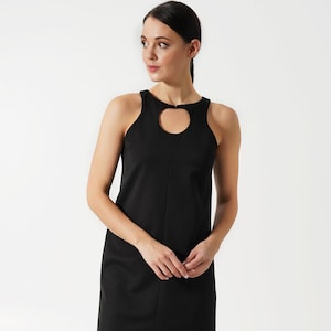 Black cut out dress, 60s style dresses for women, Shift party going out dress, 1960s mini dresses