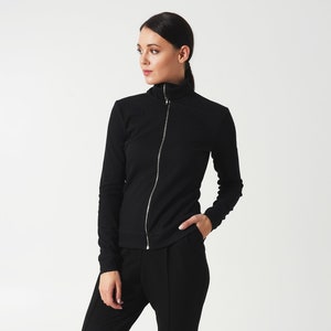 High collar zip up jacket deals