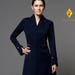 Diane reviewed Dark Blue Dress by TAVROVSKA, Long Sleeve Dress, Vestito Blu, Robe Bleue, Cocktail Dress, Stand Collar