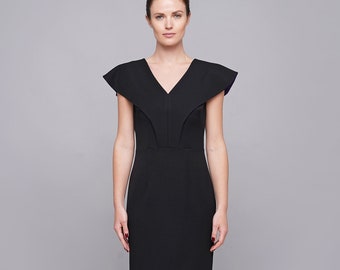 Vestido tubo midi negro, Vestido de invitada de novia con manga ángel, Vestidos tubo para mujer, Vestido de fiesta cóctel midi, Modest day lbd TAVROVSKA