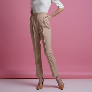 High waisted pants women, Tapered trousers womens, Cigarette pants for work, Womens tailored trousers, Women&#39;s Slim Slacks TAVROVSKA