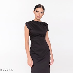 Little black dress, Asymmetrical modern cocktail dress midi, Business work going out dresses for women, Sophisticated dresses TAVROVSKA