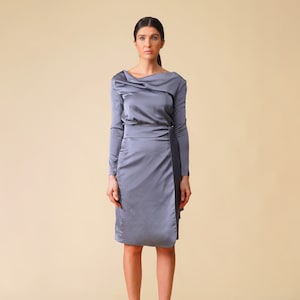 Cocktail dress for wedding guest dresses elegant, Cowl neck dress midi, Womens special occasion dresses Satin wrap dress stylish TAVROVSKA