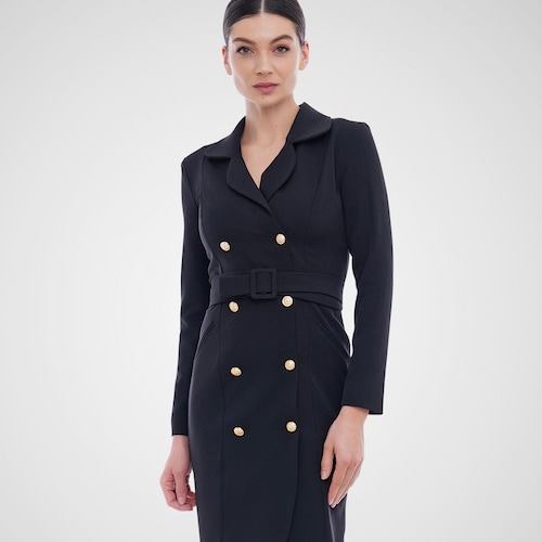 Tuxedo Coat Dress Double Breasted Blazer Dresses for Women - Etsy