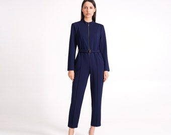 Navy jumpsuit casual, Long sleeve jumpsuit formal, Dressy jumpsuits for special occasions, Wedding Party & Going Out Jumpsuits TAVROVSKA