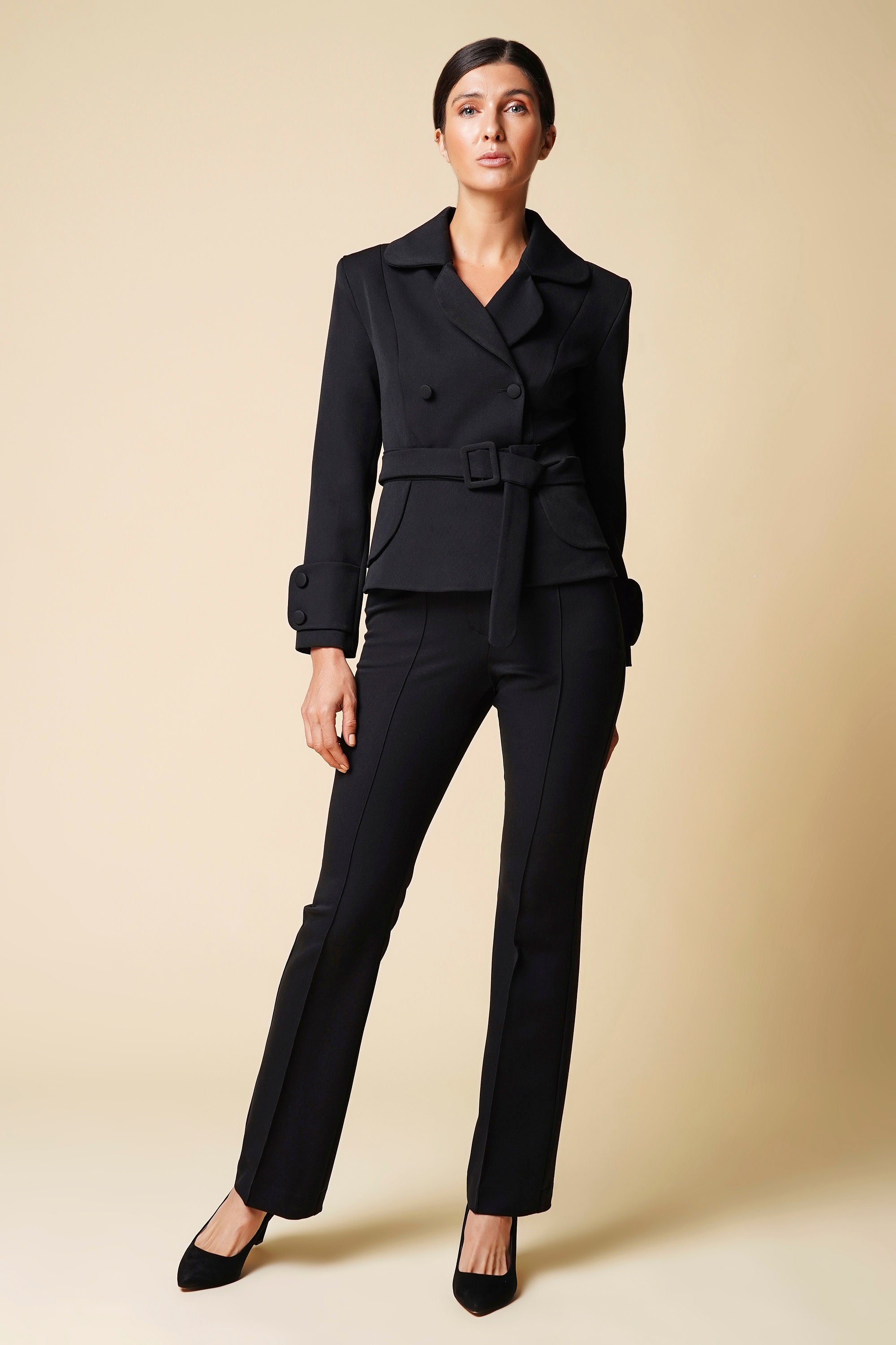 Black Pant Suit Women Tuxedo Pants Suit Womens Cloverleaf Etsy Hong Kong
