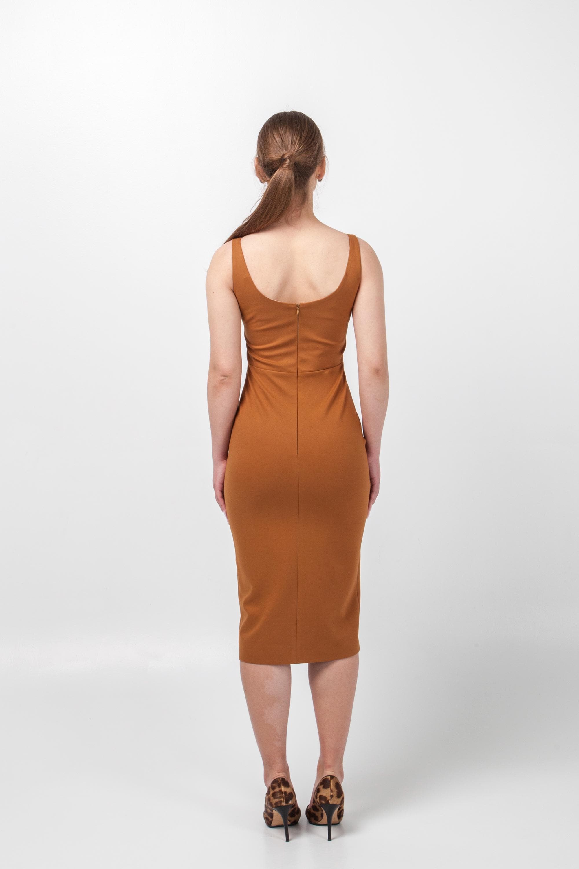 dark orange bodycon dress Burnt Louis Vuitton Monogram Moire multi stripes maxi dress Size:26/28 style bodice with a